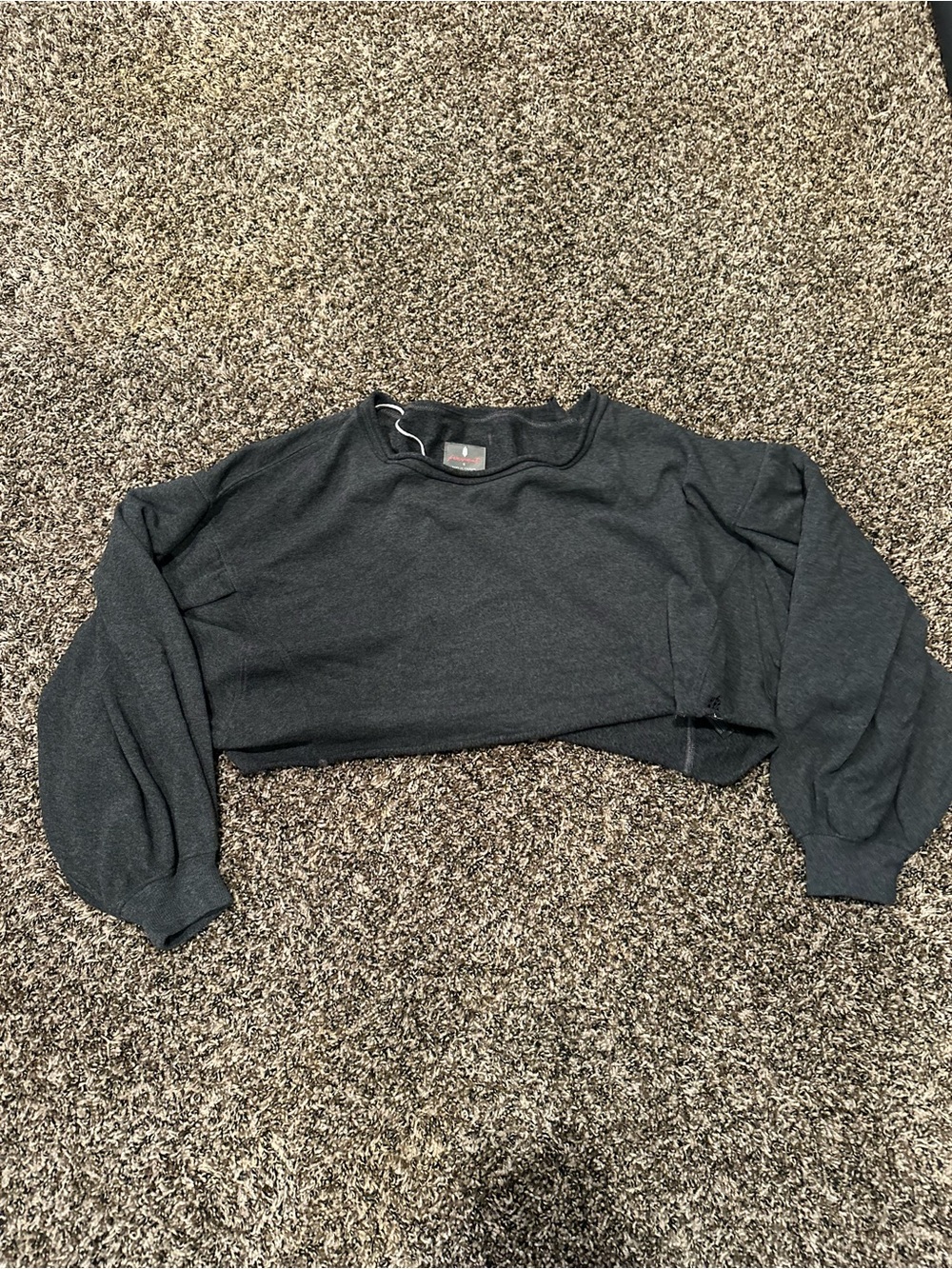 Charcoal Cropped Sweatshirt - free people